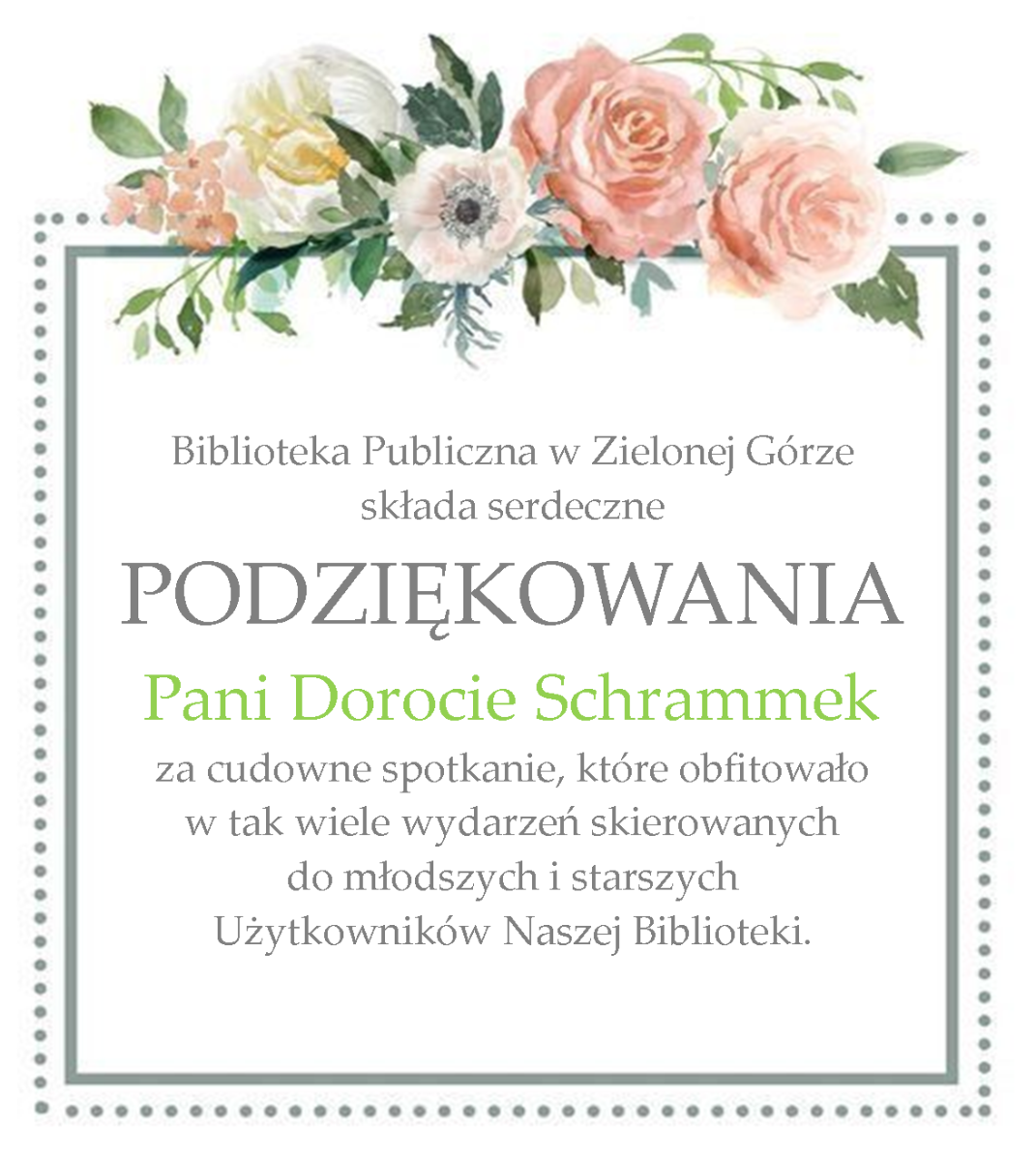 podziękowania schrammek