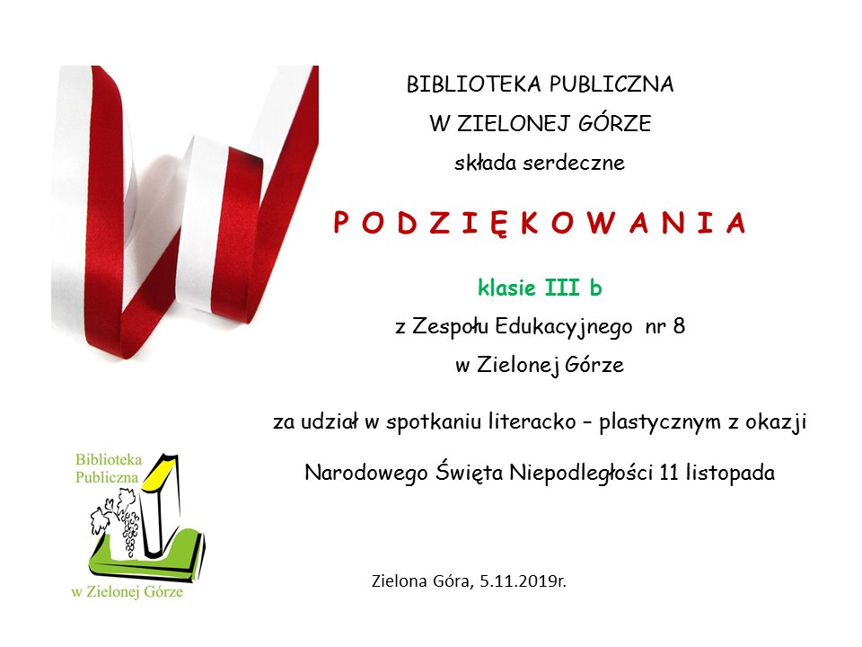 Podziękowanie 11 listopad